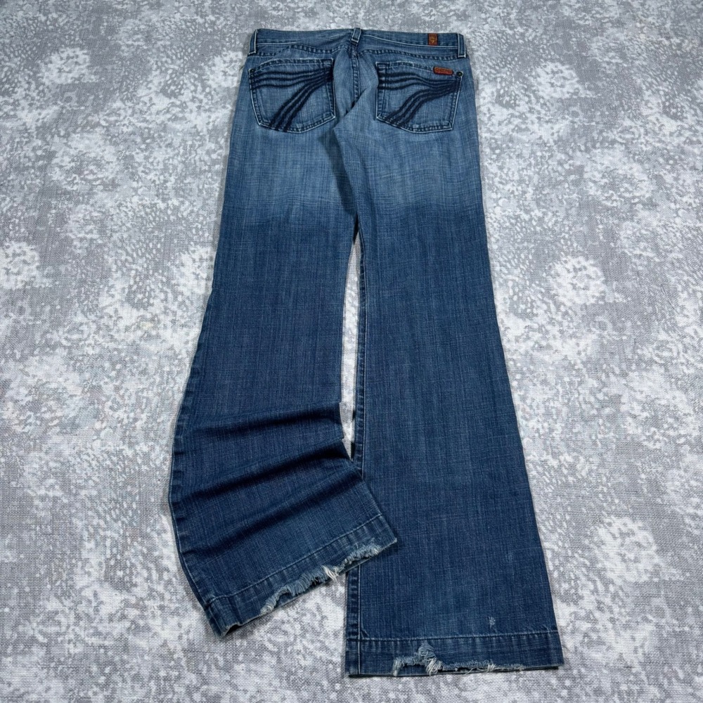 7 For All Mankind Dojo Jeans Womens 27 Blue Y2K Baggy Graphic Skater Grunge